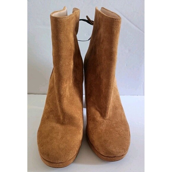 Steve Madden Chunky Platform Boots Size 8.5 Rust Brown Suede Mesmorize Boho - Picture 1 of 10